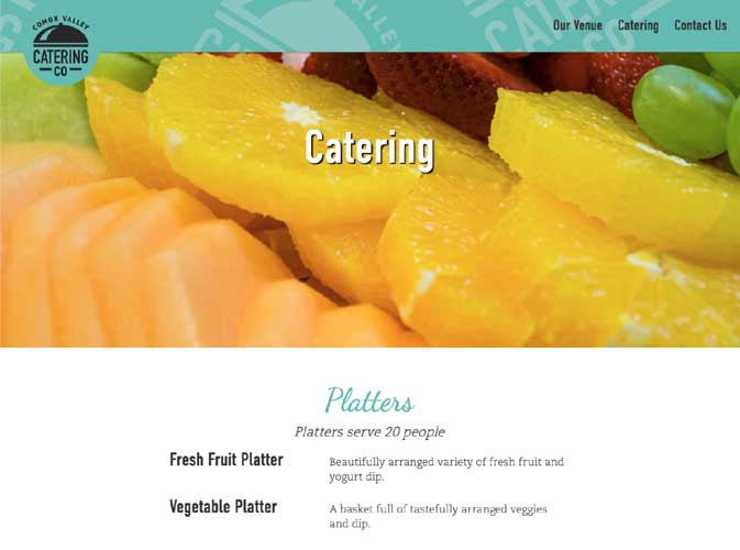 Comox Valley Catering Site Website Screenshot